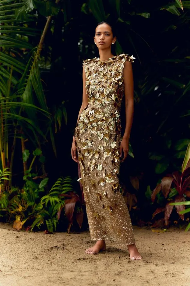 Women Maxi Dresses Rachel Gilbert Hugo Gown Gold