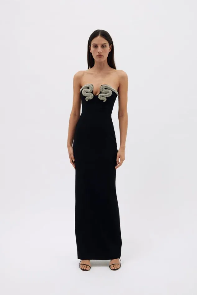 Women Maxi Dresses Rachel Gilbert Lukas Gown In Black