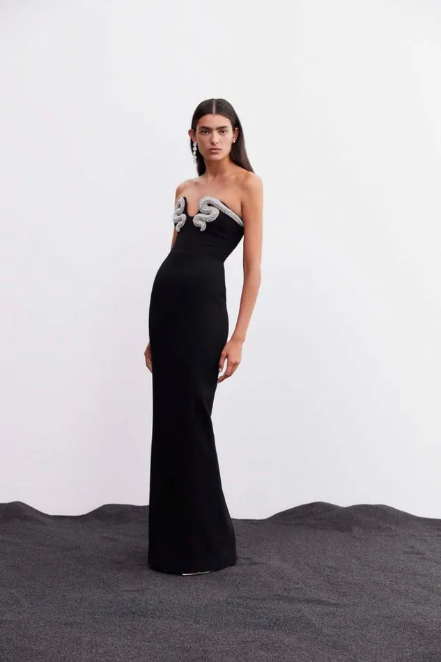 Women Maxi Dresses Rachel Gilbert Lukas Gown In Black