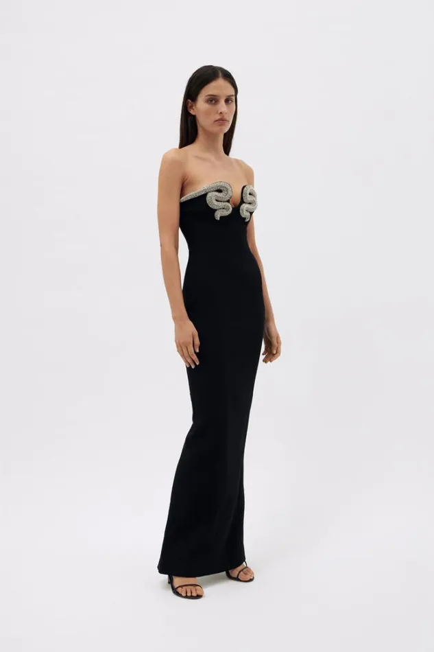 Women Maxi Dresses Rachel Gilbert Lukas Gown In Black