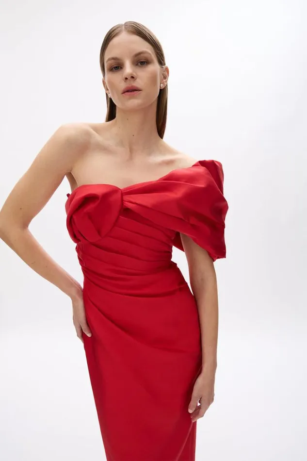 Women Maxi Dresses Rachel Gilbert Marlo Gown In Cherry