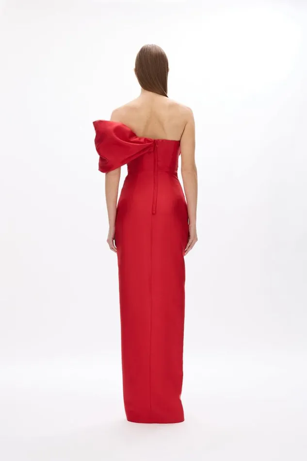 Women Maxi Dresses Rachel Gilbert Marlo Gown In Cherry