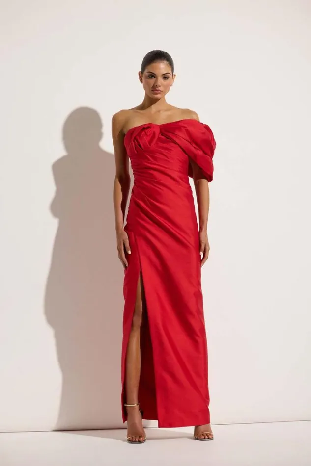 Women Maxi Dresses Rachel Gilbert Marlo Gown In Cherry
