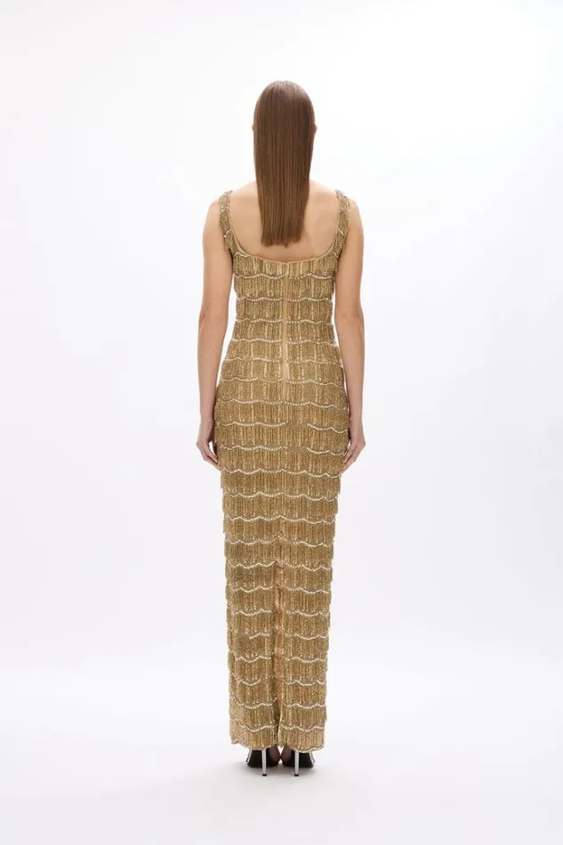 Women Maxi Dresses Rachel Gilbert Sadie Gown In Gold