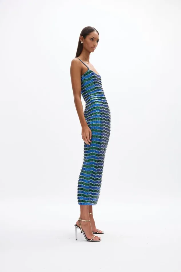 Women Maxi Dresses Rachel Gilbert Zeph Gown BlueGreen Women Maxi Dresses Rachel Gilbert Zeph Gown BlueGreen