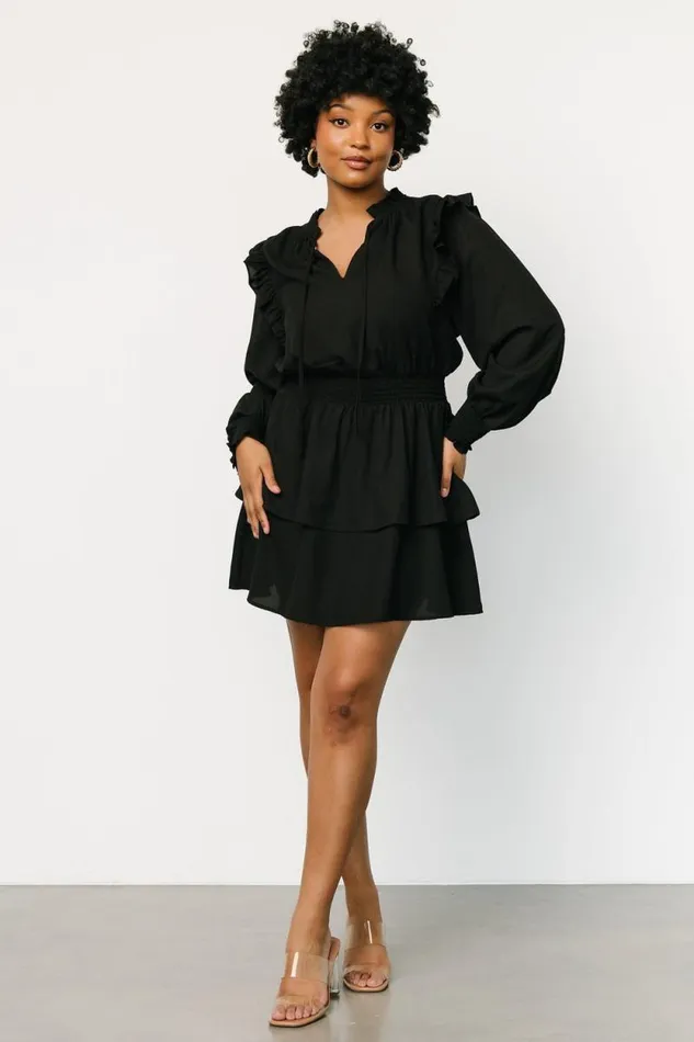 Women Maylee Tiered Short Dress Black Baltic Born Short Dresses