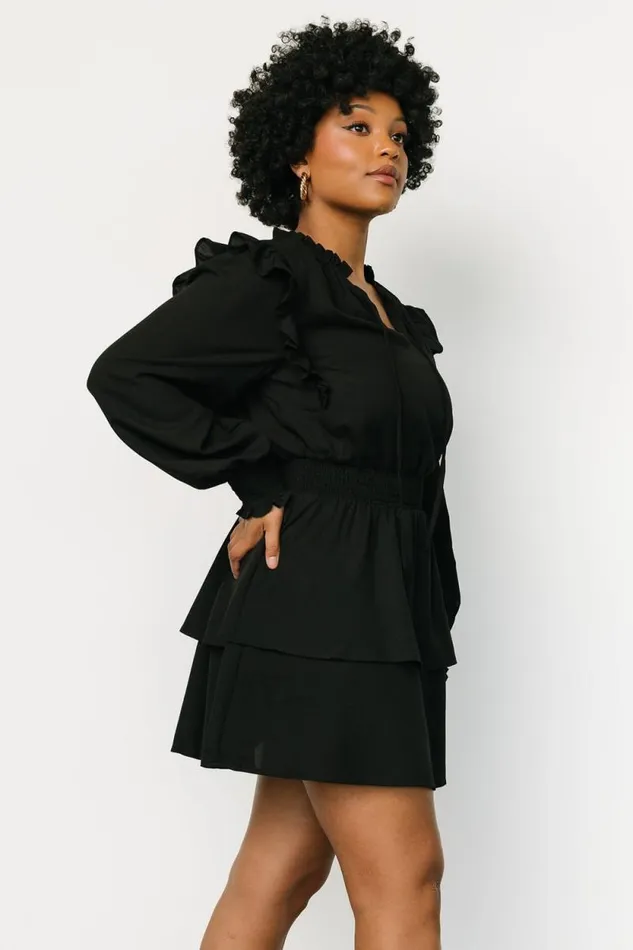 Women Maylee Tiered Short Dress Black Baltic Born Short Dresses Women Maylee Tiered Short Dress Black Baltic Born Short Dresses