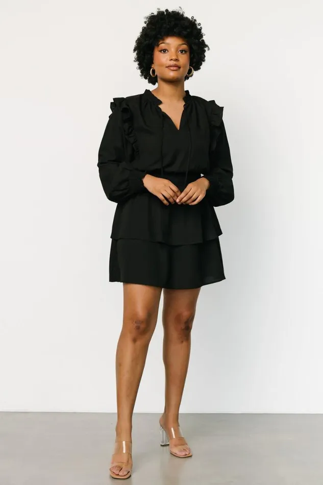 Women Maylee Tiered Short Dress Black Baltic Born Short Dresses Women Maylee Tiered Short Dress Black Baltic Born Short Dresses