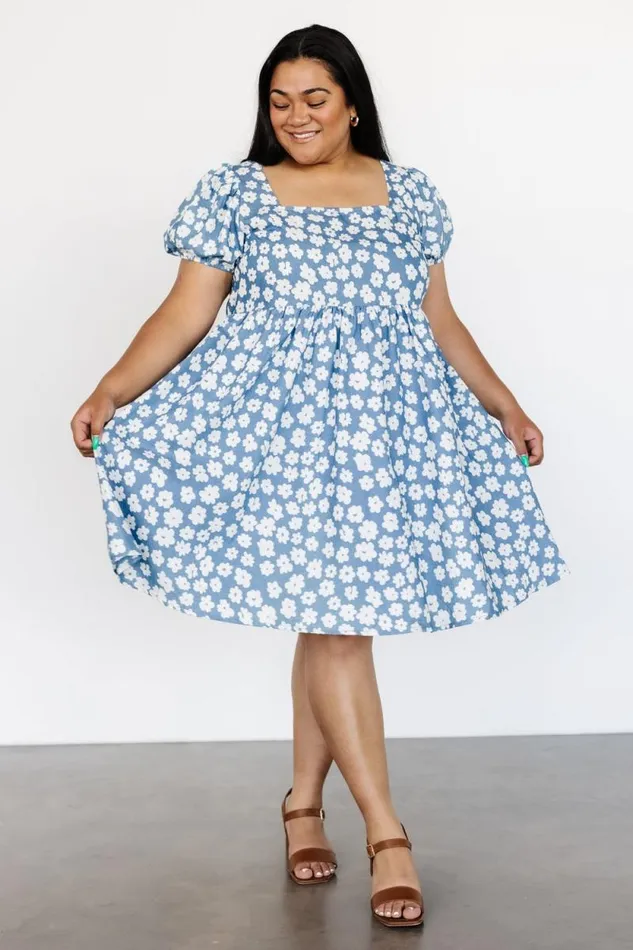 Women McKell Mini Dress Chambray Floral Baltic Born Short Dresses Women McKell Mini Dress Chambray Floral Baltic Born Short Dresses