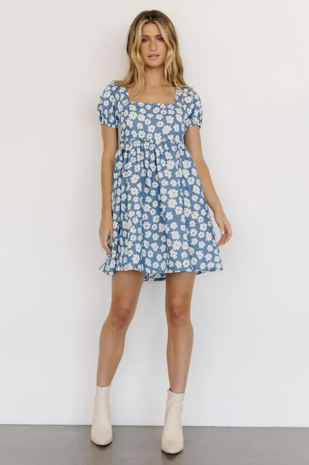 Women McKell Mini Dress Chambray Floral Baltic Born Short Dresses Women McKell Mini Dress Chambray Floral Baltic Born Short Dresses