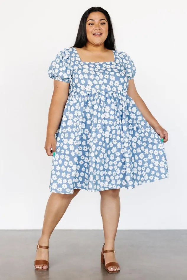Women McKell Mini Dress Chambray Floral Baltic Born Short Dresses Women McKell Mini Dress Chambray Floral Baltic Born Short Dresses