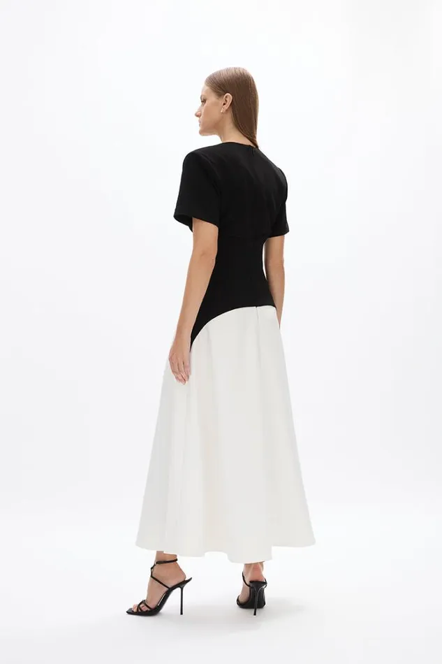Women Midi Dresses Rachel Gilbert Dover Dress BlackWhite