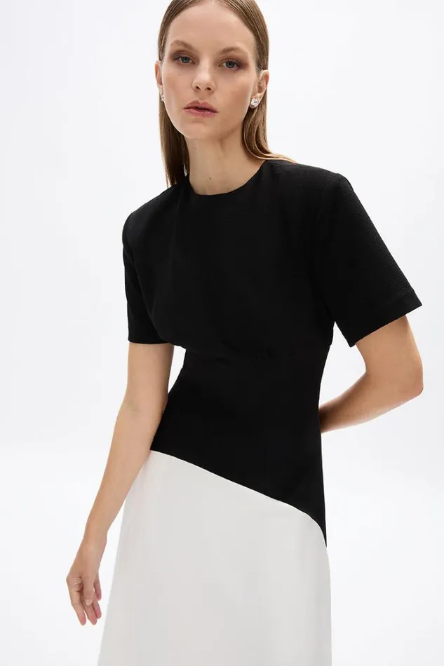 Women Midi Dresses Rachel Gilbert Dover Dress BlackWhite