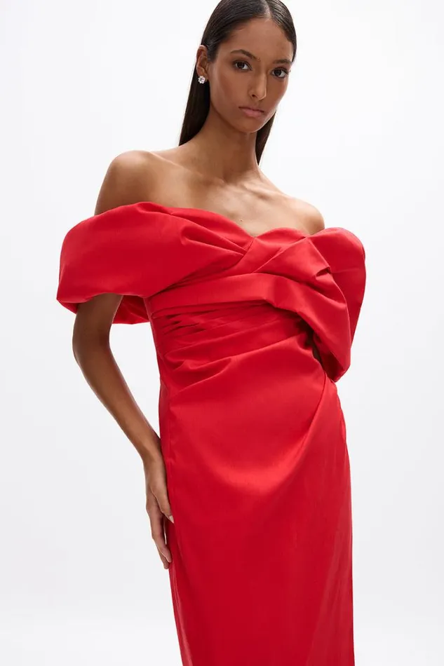 Women Midi Dresses Rachel Gilbert Gia Dress Bright Red Women Midi Dresses Rachel Gilbert Gia Dress Bright Red