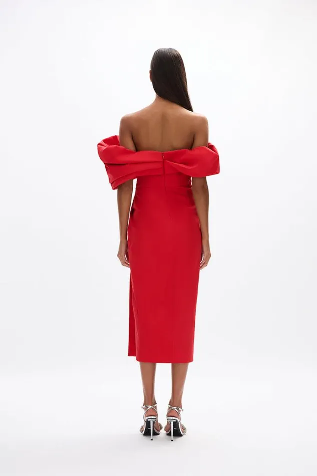 Women Midi Dresses Rachel Gilbert Gia Dress Bright Red Women Midi Dresses Rachel Gilbert Gia Dress Bright Red