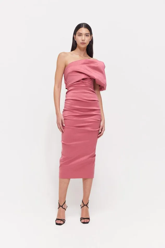 Women Midi Dresses Rachel Gilbert Kat Dress In Rose