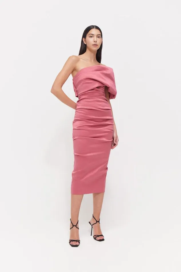 Women Midi Dresses Rachel Gilbert Kat Dress In Rose