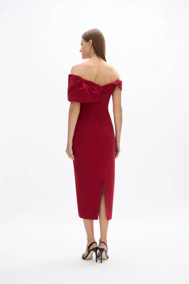 Women Midi Dresses Rachel Gilbert Mattie Dress WIne