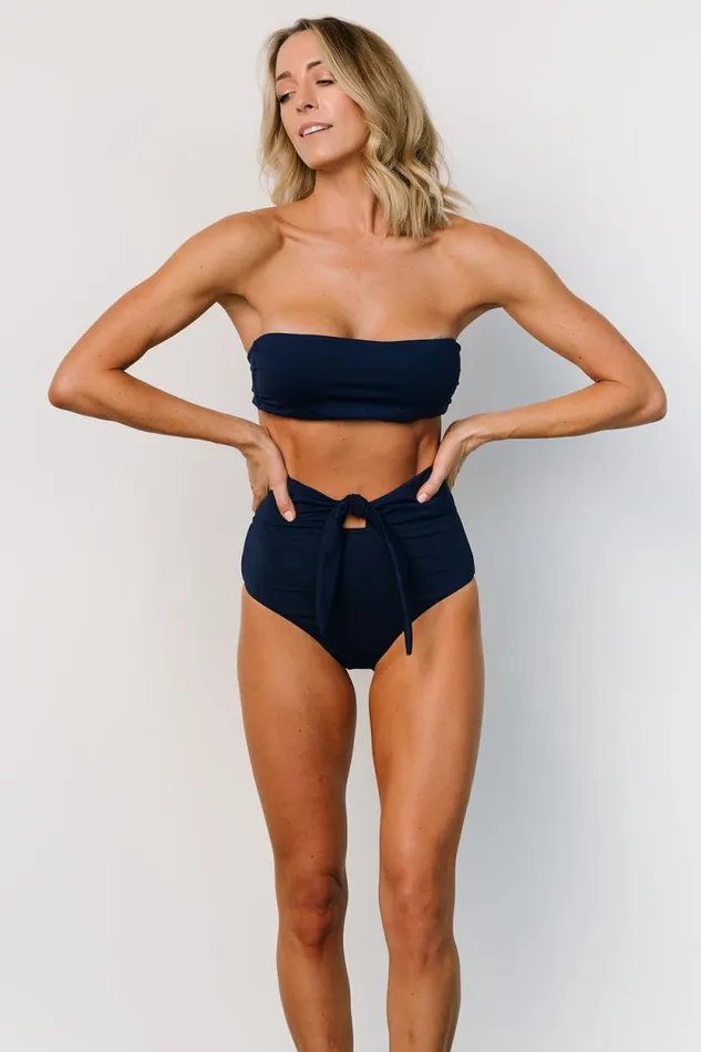 Women Milos High Waist Bikini Bottom Navy Baltic Born Bikini Women Milos High Waist Bikini Bottom Navy Baltic Born Bikini