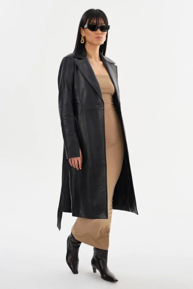 Women MIRANDA Leather Trench Coat Black LAMARQUE Leather Jackets Women MIRANDA Leather Trench Coat Black LAMARQUE Leather Jackets