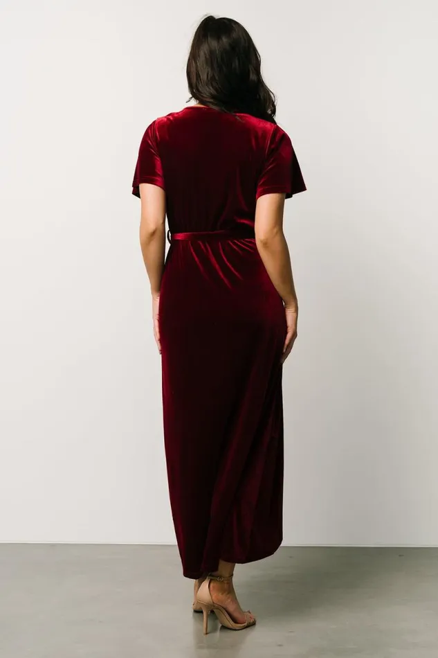 Women Nadine Velvet Midi Dress Merlot Baltic Born Midi Dresses