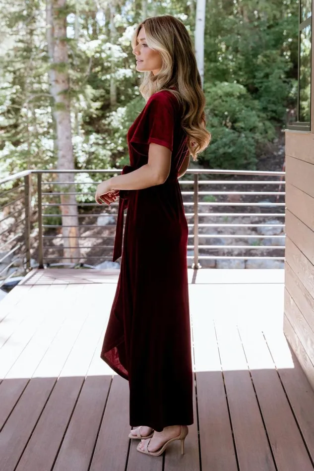 Women Nadine Velvet Midi Dress Merlot Baltic Born Midi Dresses