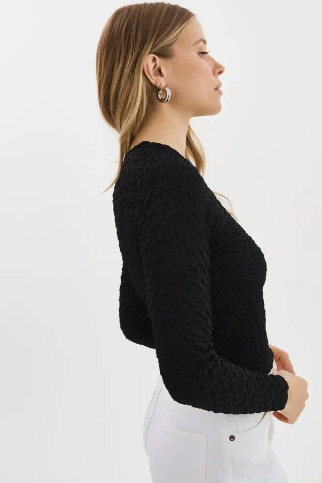 Women NANDRA Longsleeve Top Black LAMARQUE Tops