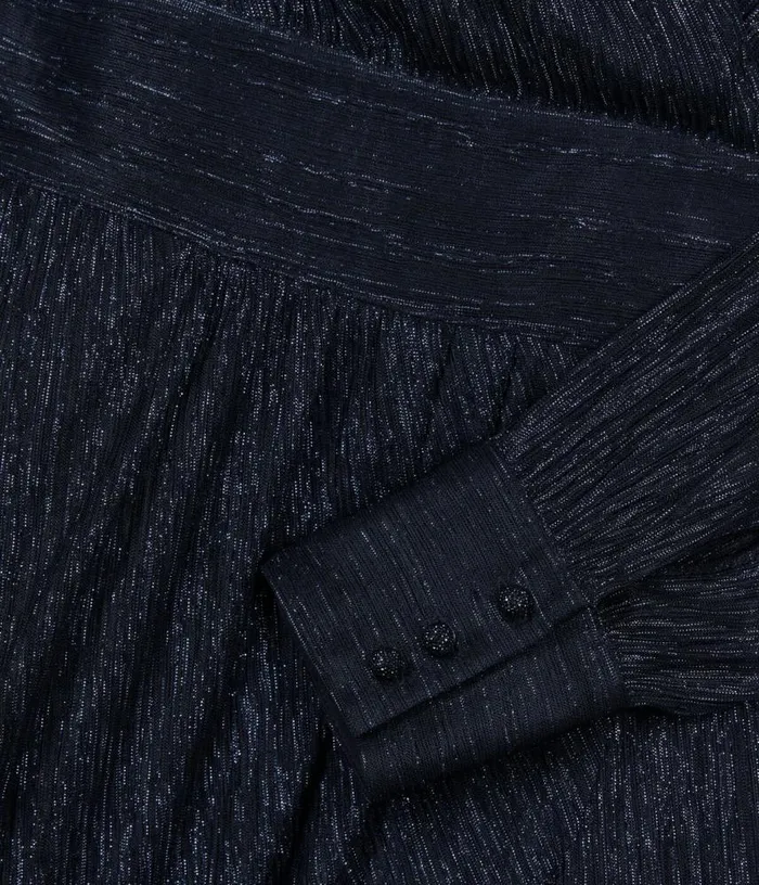 Women Navy Blue Metallic Jersey Short Dress THE KOOPLES Dresses and Jumpsuits Women Navy Blue Metallic Jersey Short Dress THE KOOPLES Dresses and Jumpsuits