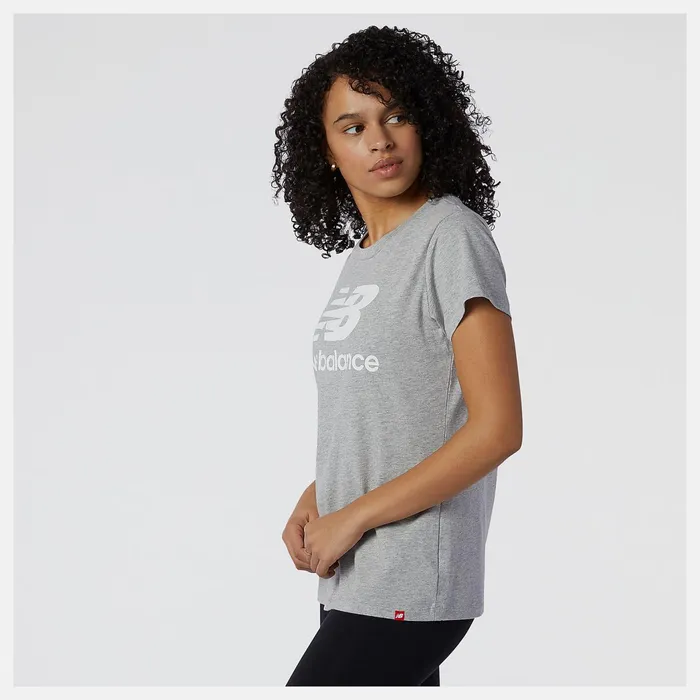 Women NB Essentials Stacked Logo Tee Athletic Grey New Balance Shirts