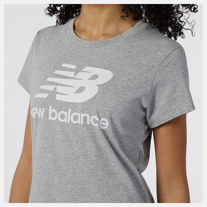 Women NB Essentials Stacked Logo Tee Athletic Grey New Balance Shirts