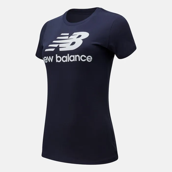 Women NB Essentials Stacked Logo Tee Eclipse New Balance Shirts Women NB Essentials Stacked Logo Tee Eclipse New Balance Shirts