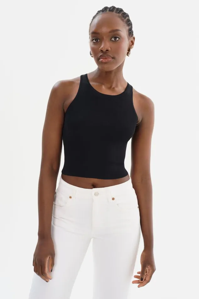 Women NEVINA Knit Tank Top Black LAMARQUE Tops