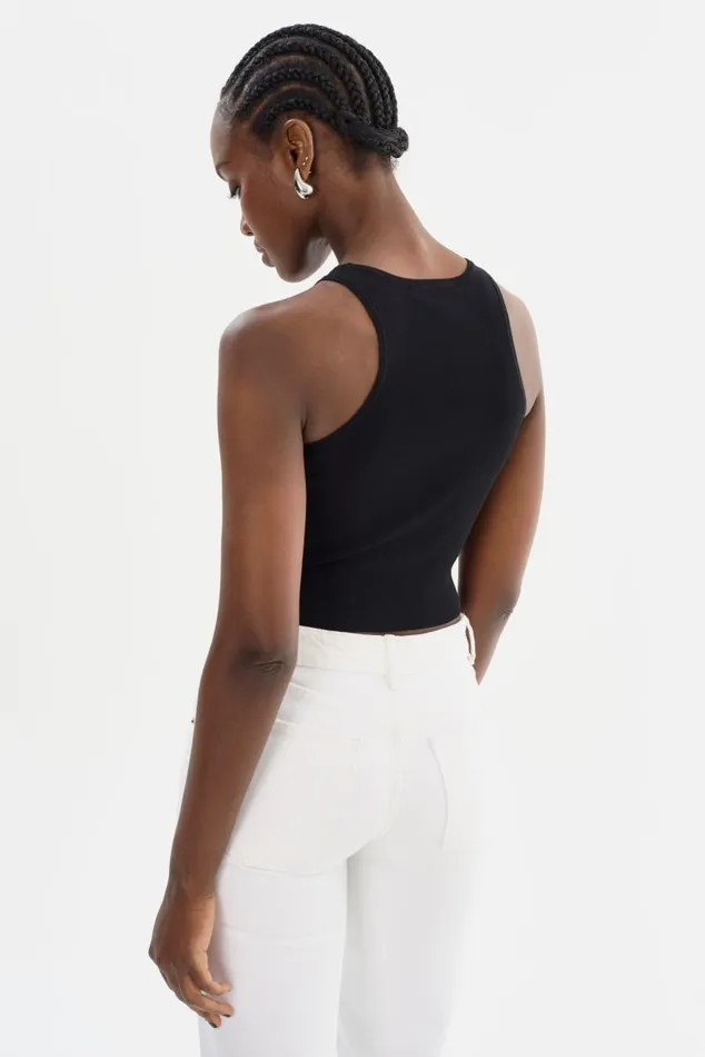 Women NEVINA Knit Tank Top Black LAMARQUE Tops