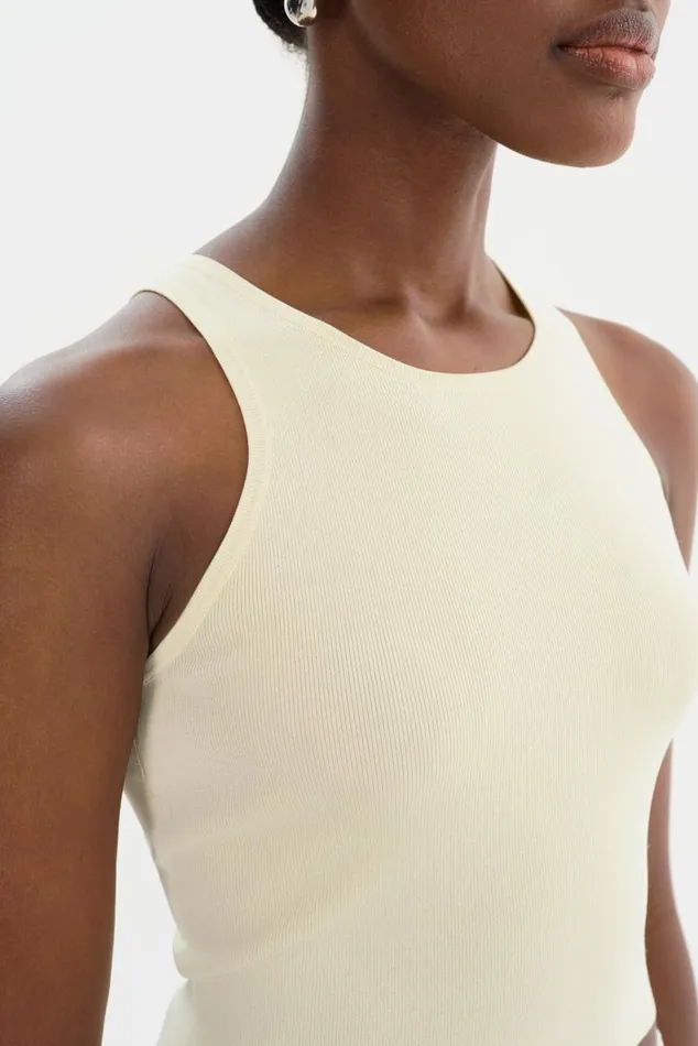Women NEVINA Knit Tank Top Lemon Icing LAMARQUE Tops