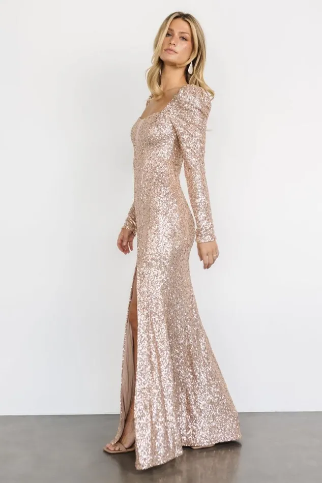 Women Nicolette Sequin Gown Champagne Baltic Born Embellished and Sequined Women Nicolette Sequin Gown Champagne Baltic Born Embellished and Sequined