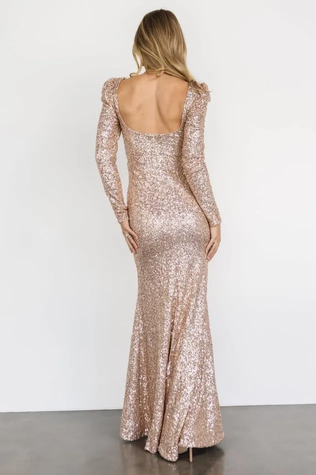 Women Nicolette Sequin Gown Champagne Baltic Born Embellished and Sequined Women Nicolette Sequin Gown Champagne Baltic Born Embellished and Sequined
