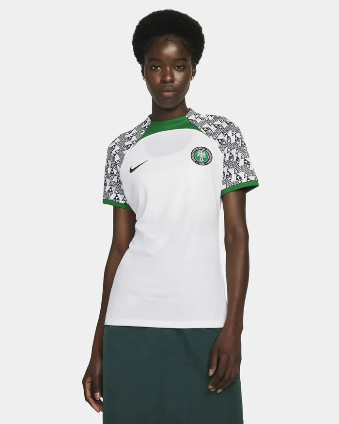 Women Nike All Clothing Nigeria 202223 Stadium Away Whitepine Greenblack