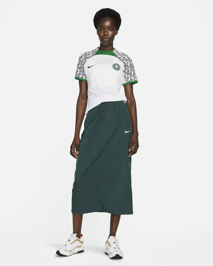 Women Nike All Clothing Nigeria 202223 Stadium Away Whitepine Greenblack