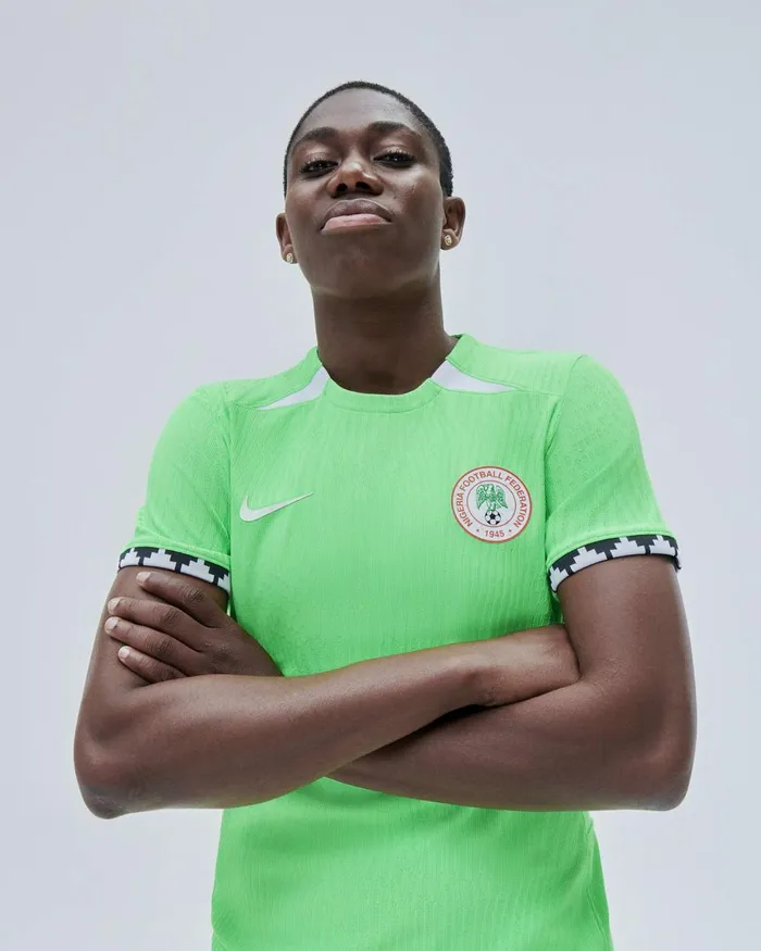 Women Nike All Clothing Nigeria 2023 Stadium Home Poison Greenwhitewhite