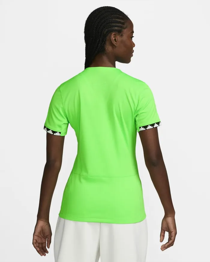 Women Nike All Clothing Nigeria 2023 Stadium Home Poison Greenwhitewhite
