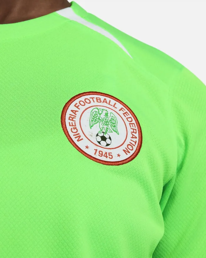 Women Nike All Clothing Nigeria 2023 Stadium Home Poison Greenwhitewhite