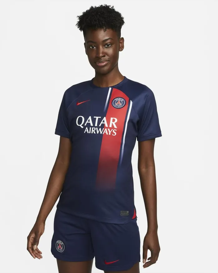 Women Nike All Clothing Paris SaintGermain 202324 Stadium Home Midnight Navyuniversity Reduniversity Red
