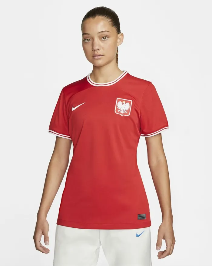 Women Nike All Clothing Poland 202223 Stadium Away Sport Redwhite