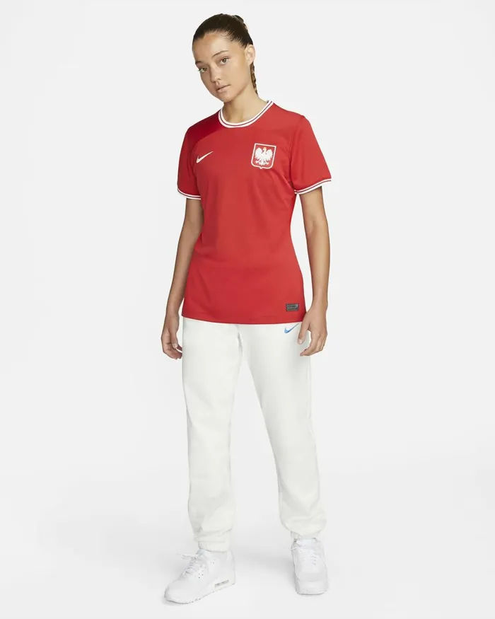 Women Nike All Clothing Poland 202223 Stadium Away Sport Redwhite