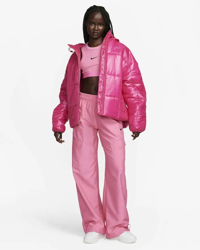 Women Nike All Clothing Sportswear Classic Puffer Shine Fireberryfireberry