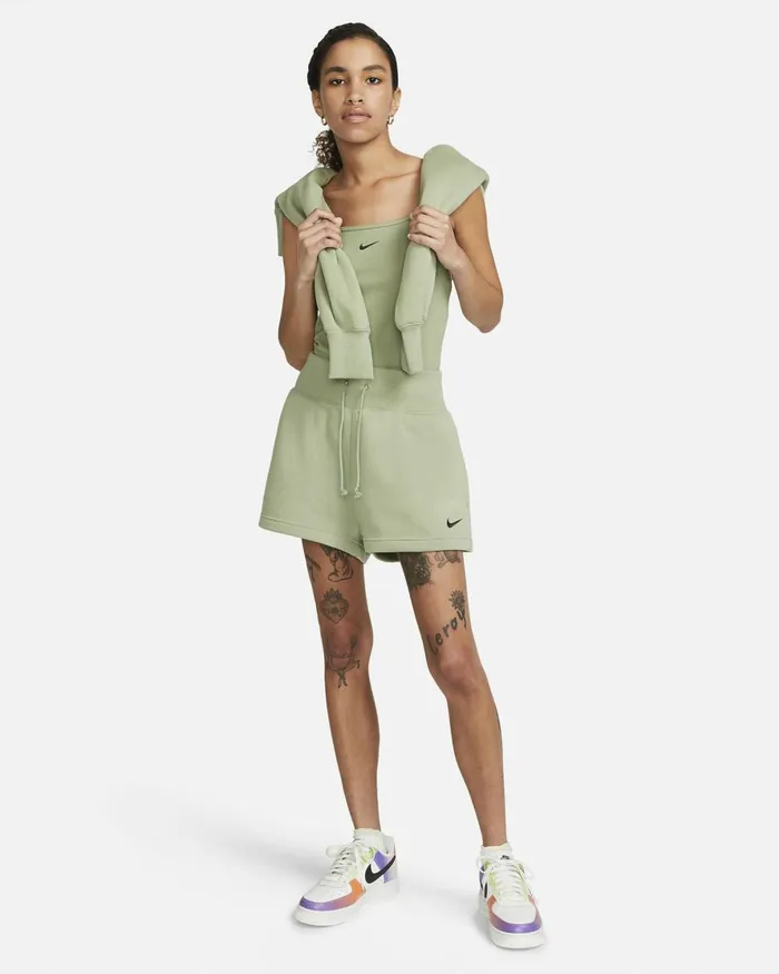 Women Nike All Clothing Sportswear Essentials Oil Greenblack