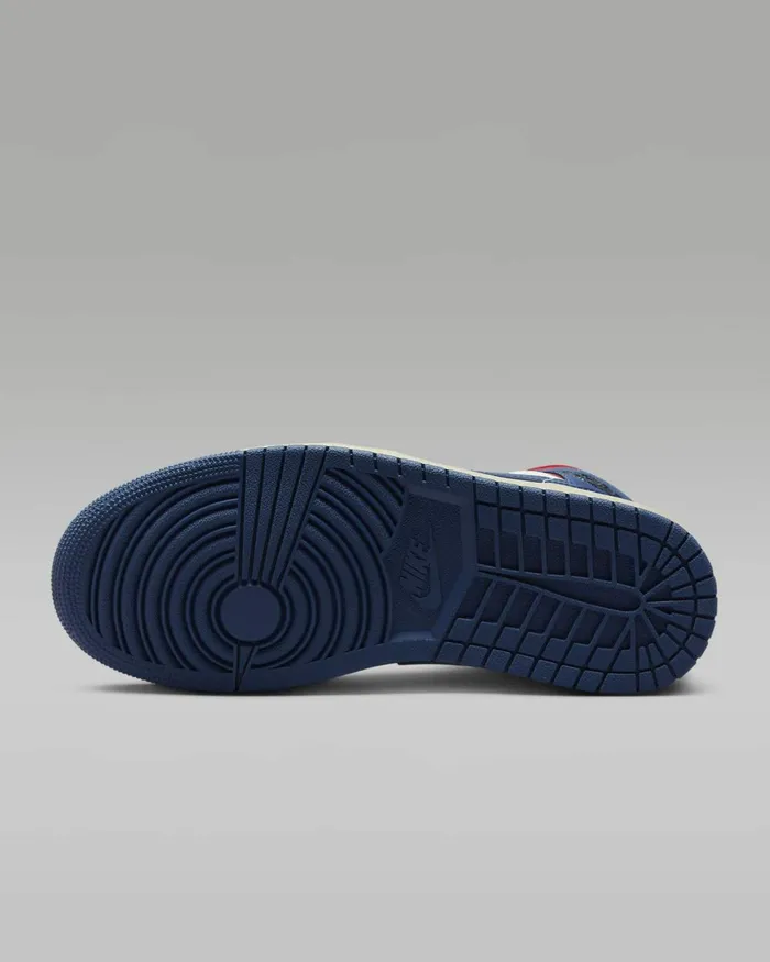 Women Nike All Shoes Air Jordan 1 Mid Whitegym Redsailfrench Blue