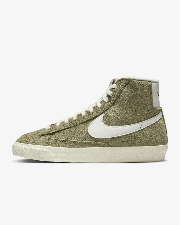 Women Nike All Shoes Blazer Mid 03977 Vintage Medium Olivecoconut Milkblacksail