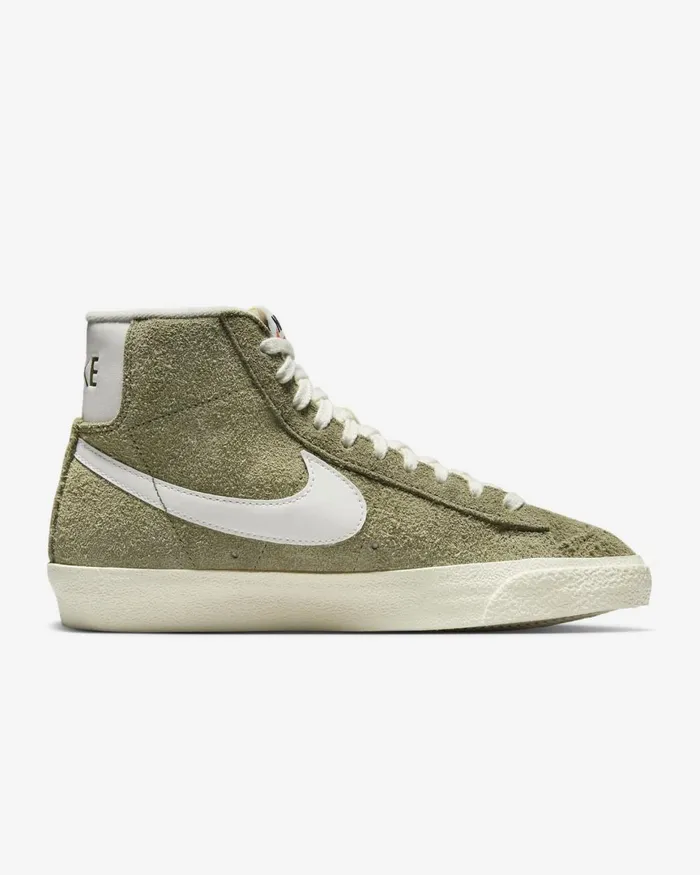 Women Nike All Shoes Blazer Mid 03977 Vintage Medium Olivecoconut Milkblacksail