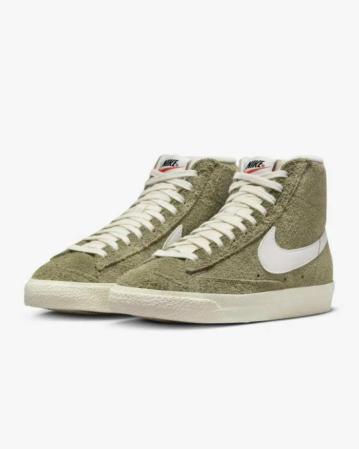 Women Nike All Shoes Blazer Mid 03977 Vintage Medium Olivecoconut Milkblacksail